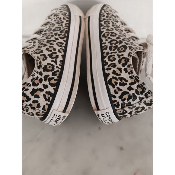 Converse All Star Low OX Youth Size 2 Sneaker Cheetah Print 366297F - Picture 11 of 13